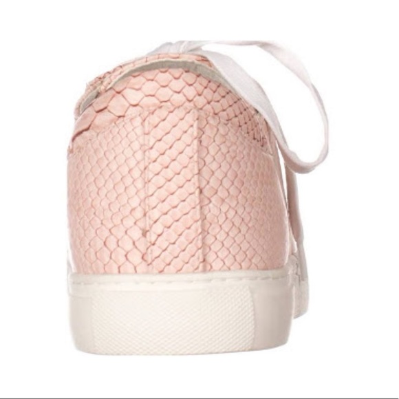 Blush Snake Embossed Low Top Lace Up Sneakers - Picture 7 of 7